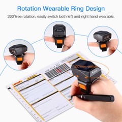 Eyoyo QR Code 2D Finger Ring Barcode Scanner Wireless Wearable Inventory Reader