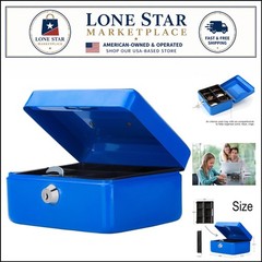 Compact Cash Box with Durable Key Lock – Stylish Blue Money Storage Solution
