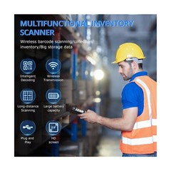 1D 2D Portable Inventory Scanner,JRHC Collector Counter 2.4G Wireless Barcode…