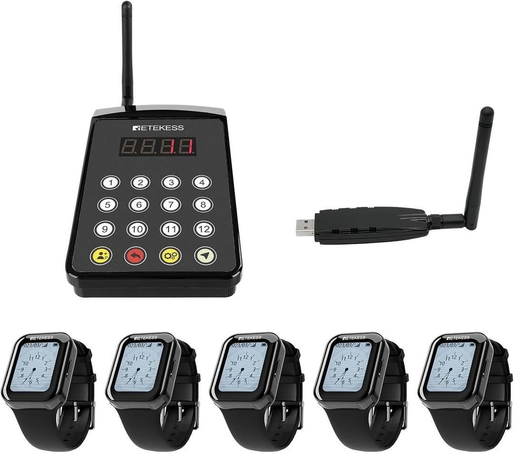 Retekess TD154 Waitress Pager System, Restaurant Pagers for Servers, Magnetic Ch