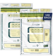 ControlTek SafeLok 9″ x 12″, White, 100 Bags, Tamper-Evident Bags – NEW