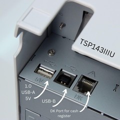 USB Thermal Receipt Printer with Device and Mfi USB Ports, Auto-cutter, and I…