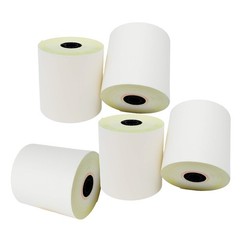 3 Inch x 90 Ft White/Canary 2 Ply Carbonless Kitchen Printer Paper 5 Rolls
