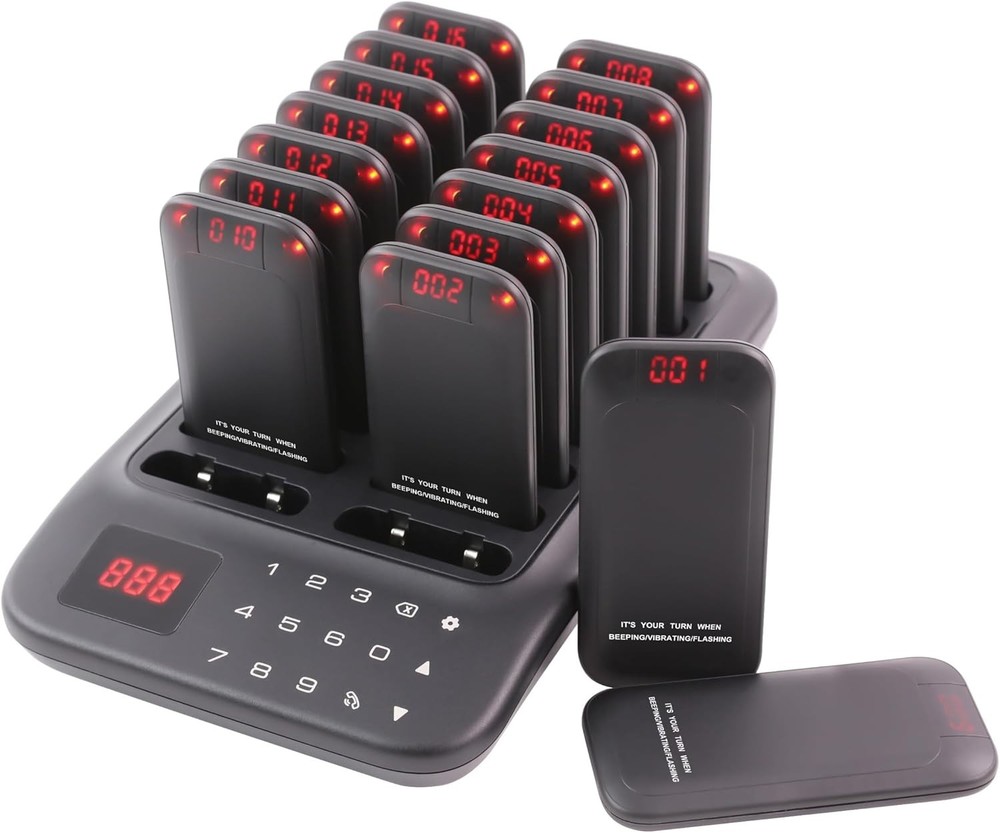 Restaurant Pager System 16 Wireless Guest Buzzers Food Truck – NIB