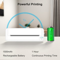A4 Portable Paper Printer Thermal Printing Wireless Compatible with Android C5P8