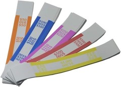 250 Self-Sealing Money Band Wraps – Easily Organize Cash with ABA Color Coding