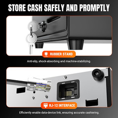 13″ Cash Register Drawer for Point of Sale POS System with 4 Bill 5 Coin Cash Tr
