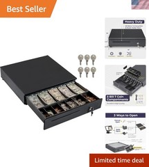 POS Cash Register Drawer 16″ Metal Key Lock 12-24V Replacement