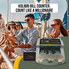 KOLIBRI Money Counter Machine, Advanced Fake Detection LCD Display | 1,500