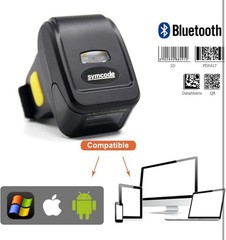 Bluetooth Ring 1D 2D QR Barcode Scanner, Wearable Wireless Finger Mini Bar Code