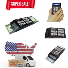 Portable UV Counterfeit Detector for Currency & IDs – Battery Powered, Black