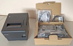 Epson TM-T88VII Thermal Wireless Receipt Printer with back cover, power adaptor