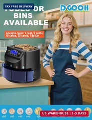 Coin Counter and Dollar Coin sorter with LCD Display, 300-coin Capacity, Support