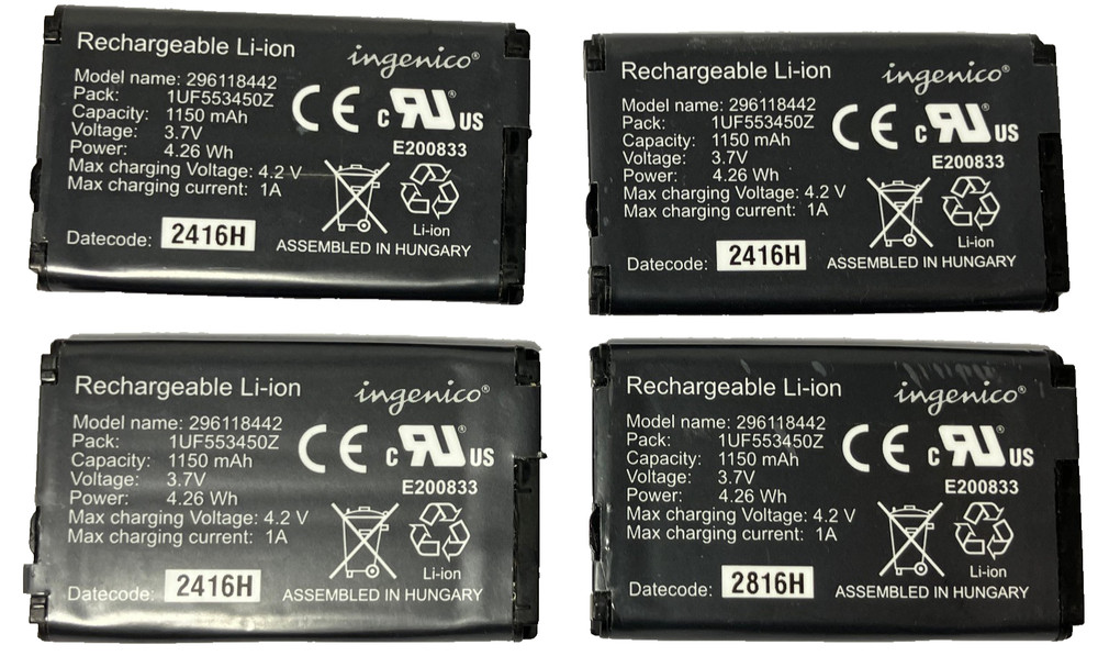 Lot of 4 Battery for Ingenico iPP350 USB Credit Card Terminal Reader Keypad