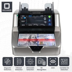 Hechker 10000 Plus Bank Grade Money Counter Machine – Mixed Denomination Bill…