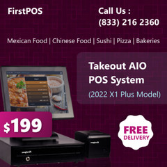 15” Touchscreen POS Cash Register Till System Takeout Restaurant