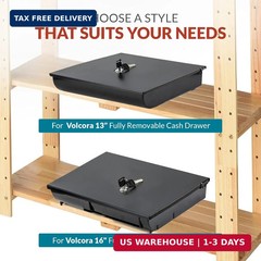 Volcora Cash Drawer Tray with Locking Cover – 11.7 x 10.3 x 2.3 Inch Metal Cash