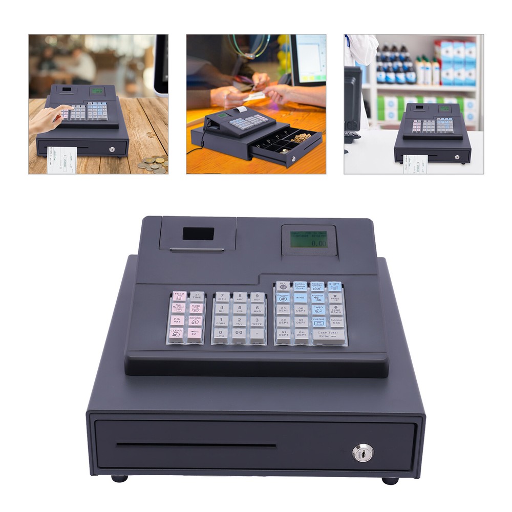 Thermal Cash Register Cash Drawer With 9-slots 8 Digits Led Retail Cash Register