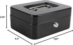 Portable Medium Cash Box with Key Lock and Sturdy Handle – 7.87″ x 6.30″