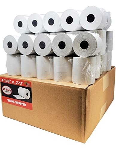 50 Rolls 3 1/8″ x 273 ft Thermal Paper Receipt POS Cash Register BPA Free 55 GSM