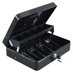 xydled Cash Box with Money Tray and Key Lock,Tiered, Cantilever Design,4 Bill…