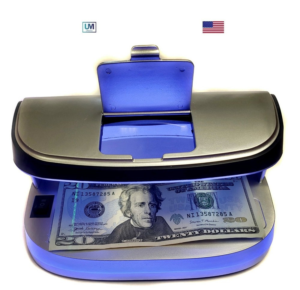 Counterfeit Bill Detector USB Portable Battery 4 Mode Magnetic UV LED MG Money