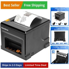 80mm POS Receipt Printer 300mm/s USB Thermal Receipt Printer with Auto Cutter…