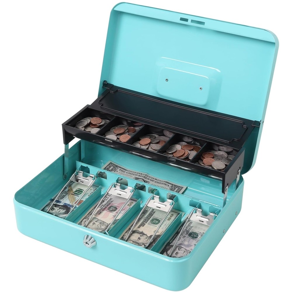 Compact Locking Cash Box with Coin Slot