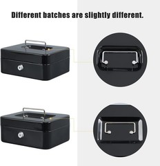 Versatile Locking Cash Box – Medium Size, Removable Tray, Key Access, Black