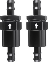 1/2″ Billet Inline Fuel Filter 30 Micron Anodized Aluminum Black 2PCS