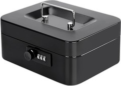 Cash Box with Money Tray and Combination Lock – Secure Medication Lock Box fo…