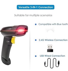 2D Barcode Scanner NT-1228BL Wireless & Bluetooth USB Wired for Phone/PC