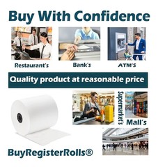 BuyRegisterRolls 3 1/8 x 230 Thermal Paper Rolls, 50 Pack, POS Compatible
