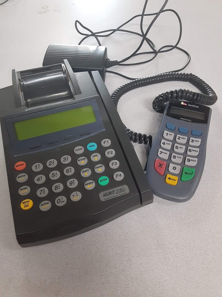 Lipman Nurit 2085 Credit Card Machine Reader + Verifone Pin Pad 1000SE Reader