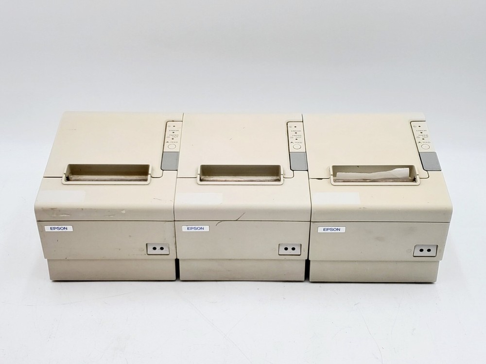 LOT OF 3 – Epson TM-T88IV M129H POS Receipt Thermal Printer – White
