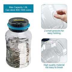 Coin Piggy Bank Saving Jar Digital Coin Counter with LCD Display Large