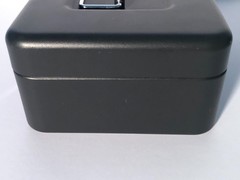Honeywell black steel cash box with removable tray 8 x 6 x 3 1/2 in.