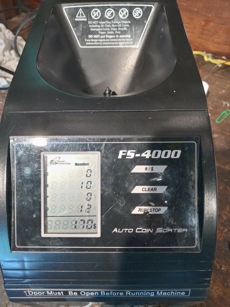 Royal Sovereign Digital FS-4000 “Fast Sort” 4-Row Electric Coin Sorter – Black