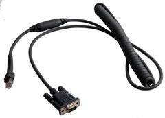 RS232 Cable; DB9F, Coiled, 9ft, Dark Grey (New)