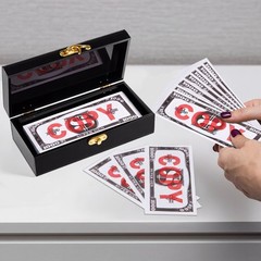 Beeveer 2 Pcs Acrylic Lockable Cash Box Organizer Money Holder Black