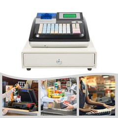 Electronic Cash Register 48 Keys Commercial Cash Register with Drawer LED Screen