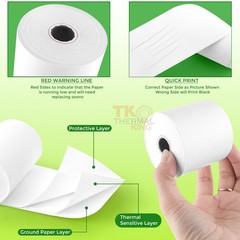 , (10 Rolls) 2 1/4″ x 165′ Thermal Paper, POS Receipt Paper for Retail Busine…