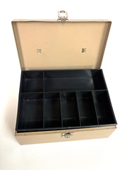Vtg. Rockaway Metal Products Corp Cash Metal Lock Box, Inwood New York no key