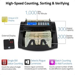 ZZap Bill Value Counter & Counterfeit Detector – Money Cash Currency Machine …