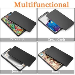 Hipiwe Metal Rectangular Cash Box with Lid – 4 Packs Currency Small, Black