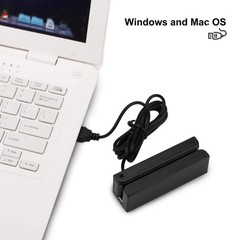 USB Magnetic Card Reader 3 Tracks Mini Smart Card Swipe Compatible with Windows