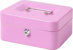 Portable Light Purple Cash Box – Scratch Resistant with Money Tray & Key Lock