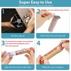 5 in 1 Electronic Coin Sorter Counter with Coin Wrappers and Coin Tube