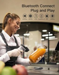 Bluetooth Barcode Scanner, 1 Charge 180 Days Standby, 115FT Range,precise Scanni