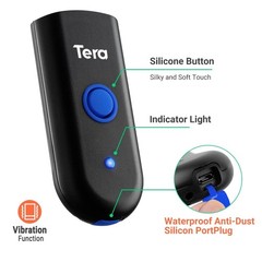 Tera Wireless Barcode Scanner 1D Laser Mini Pocket Waterproof Scanner 3in1 Co…